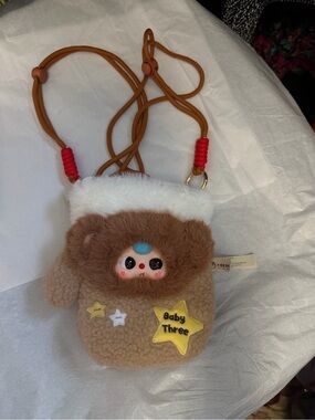 Baby Three Plush Mini Crossbody phone Bag Kawaii Teddy Y2K Soft Girl